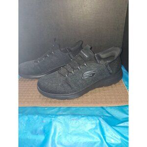Skechers Mens Slip-Ins Black Athletic Shoes Size 12W